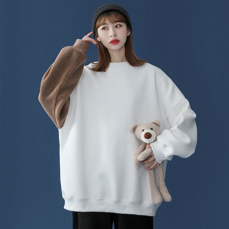 Harajuku Pullover Cartoon Bear Sweatshirt - Cute Long Sleeve Top