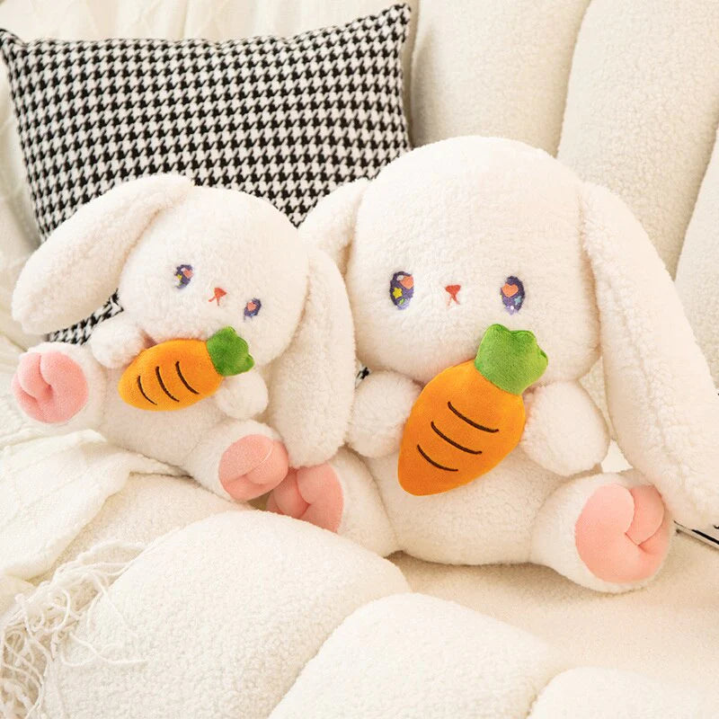 Fluffy Kawaii White Bunny Stuffed Animals Squad Plushies