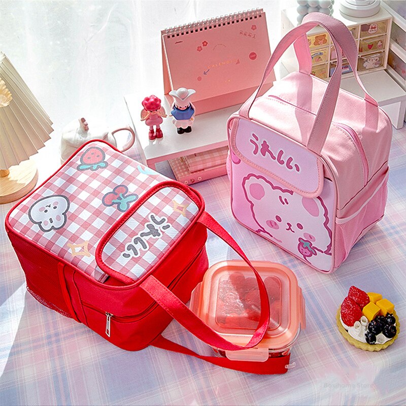 Kawaii Pink Bear Lunch Bag Collection | NEW