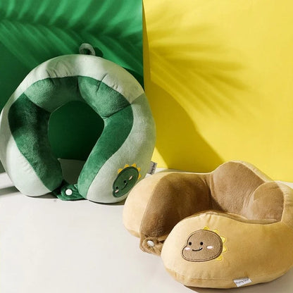 Kawaii Travel Neck Support Pillow Dino Tiger Dog Bunny Plushies