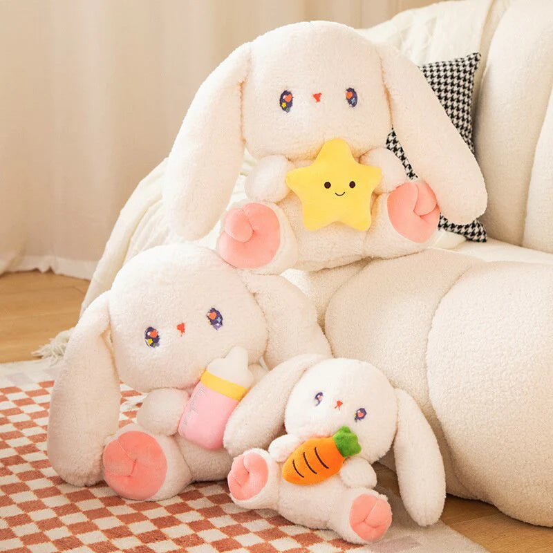 Fluffy Kawaii White Bunny Stuffed Animals Squad Plushies