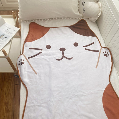 1.5M Cute Brown Cat Flannel Blanket