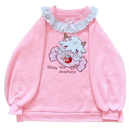 Kawaii Harajuku Sissy Lamb Candy Sweatshirt - Sweeten Your Style with Adorable Comfort! 🐑🍬