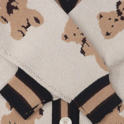 Harajuku Cartoon Bear Knit Cardigan Sweater - Embrace the Cuteness 🐻💖
