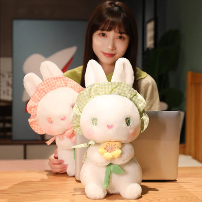 Rabbit with Japanese Anemone Kawaii  Flower Plushies