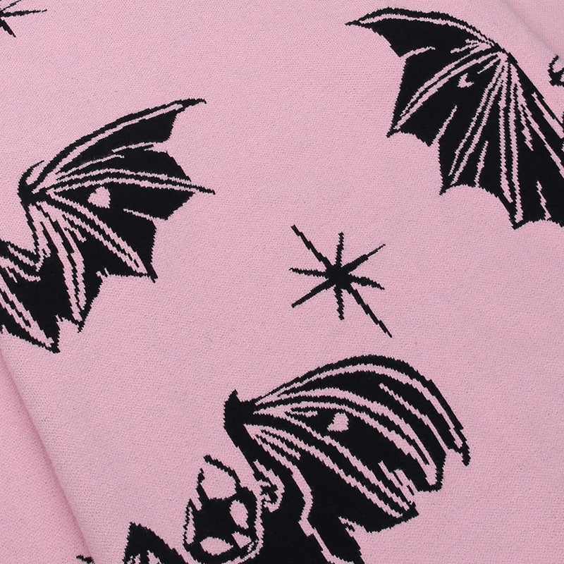 Gothic Bat Love Heart Pullover Sweater - Embrace the Dark Romance! 🦇💔