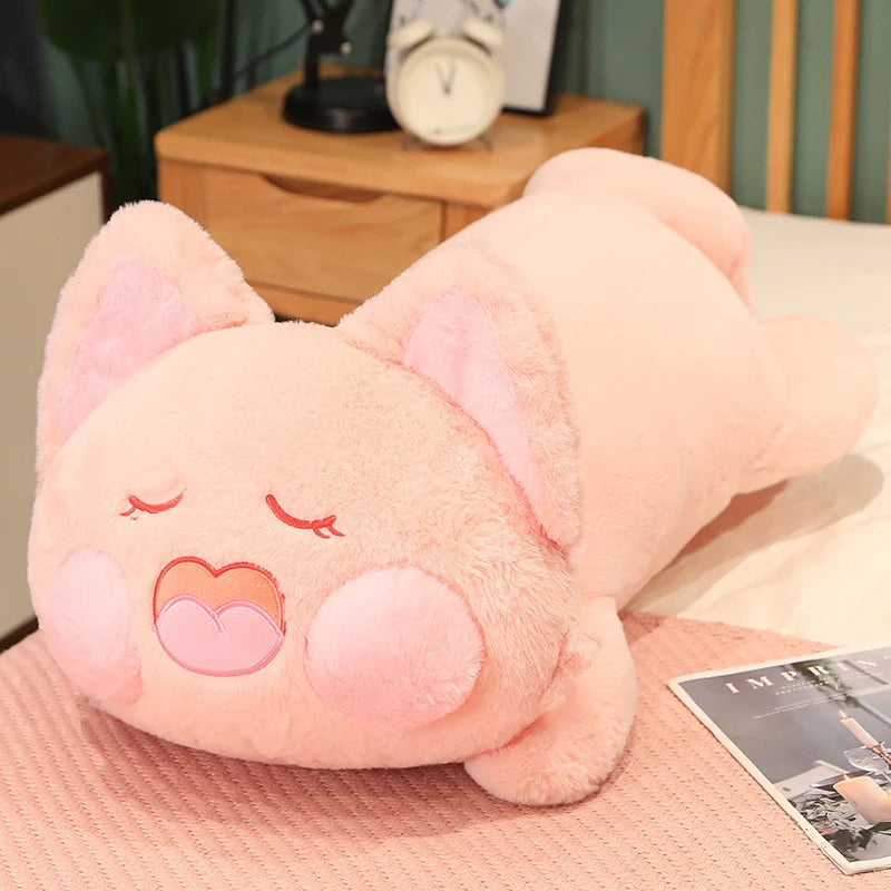 Long Laying Kawaii Snuggly Fluffy Fox Plushies