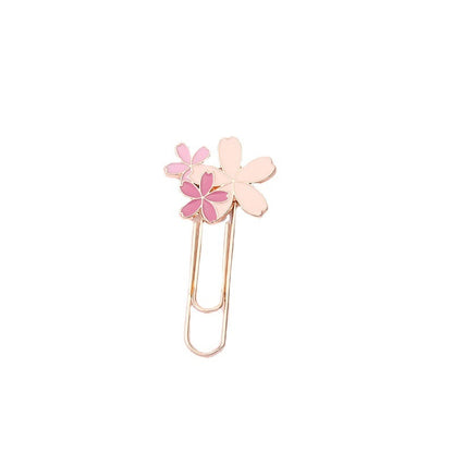 1pc Pink Sakura Exquisite Cherry Blossom Paper Clip Bookmark