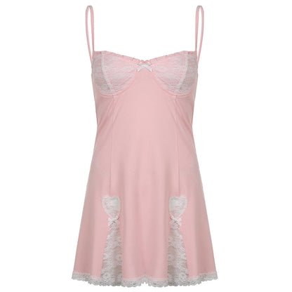 Elegant Bowknot Lace Heart Lingerie Dress