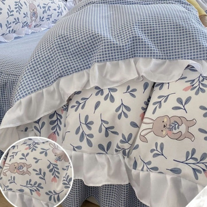 Bunnies in Summer Time Frill Edge Bedding Set