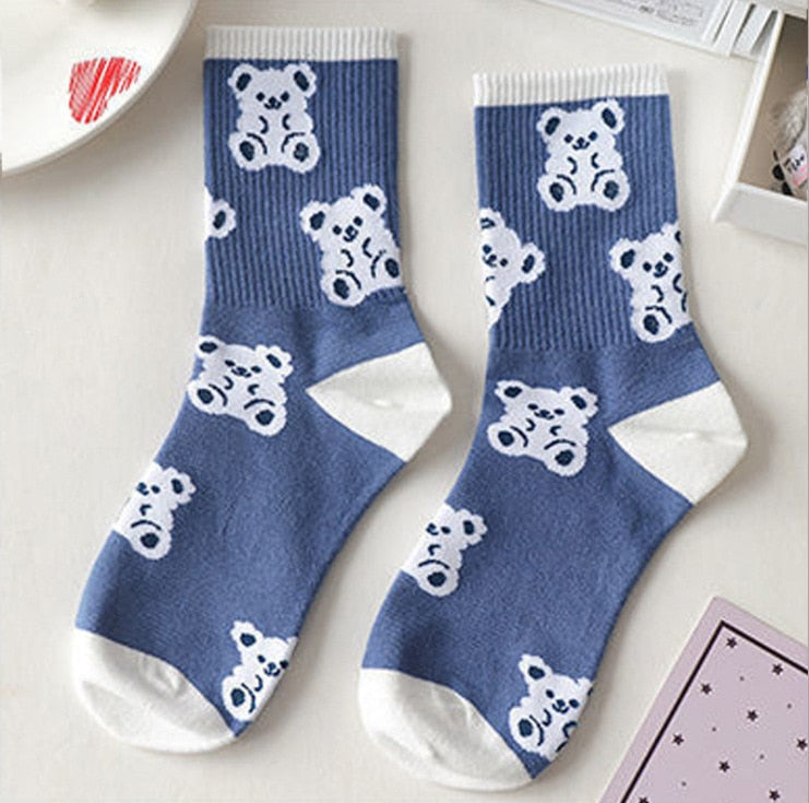 1Pair Cool Blue Aesthetic Socks