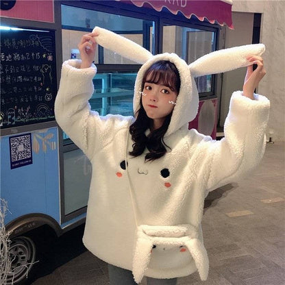 Kawaii Harajuku Shy Rabbit Hoodie