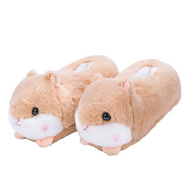 Chubby Hamster Plush Slippers