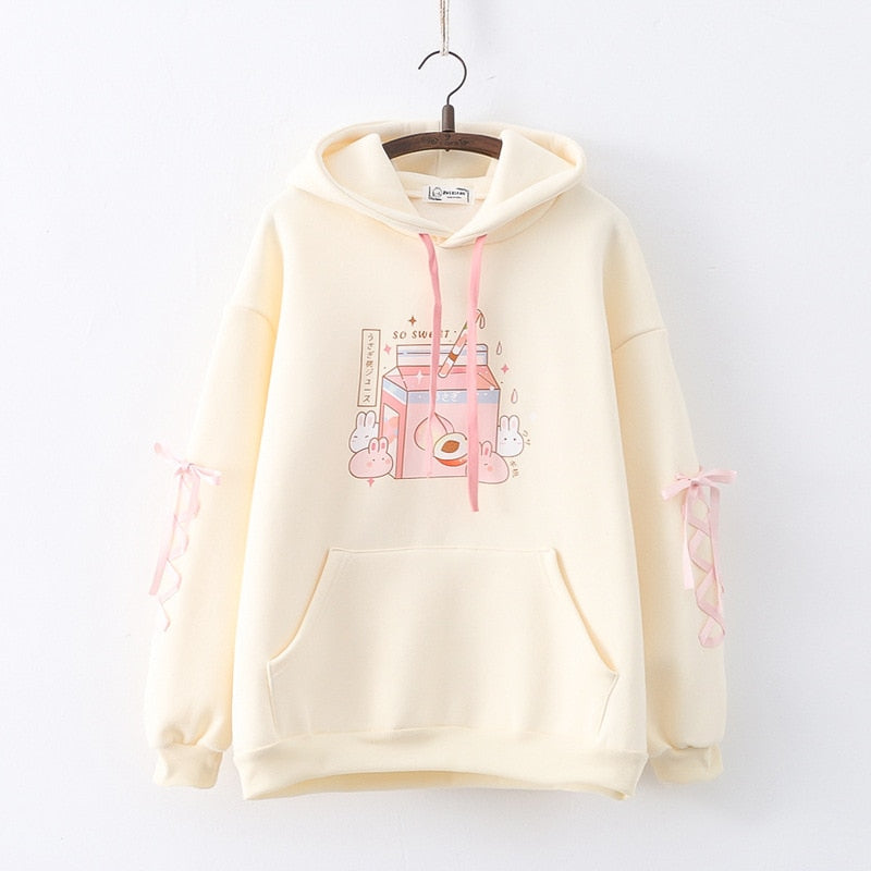 Cute 'Milk or Juice' Multicolored Hoodie – Kawaiies