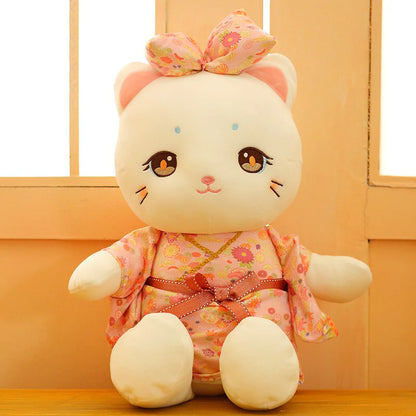Japanese Kawaii Kimono White Cat Stuffed Animals Plushie