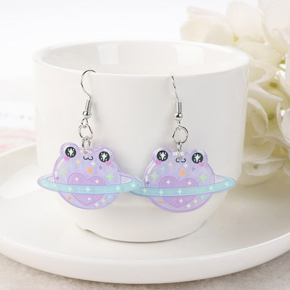 1Pair Cute Love Frog Resin Earrings