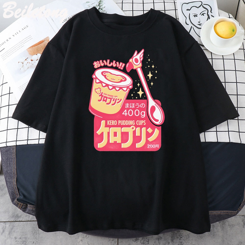 Anime Lovely Kawaii Pudding Sakura T Shirt