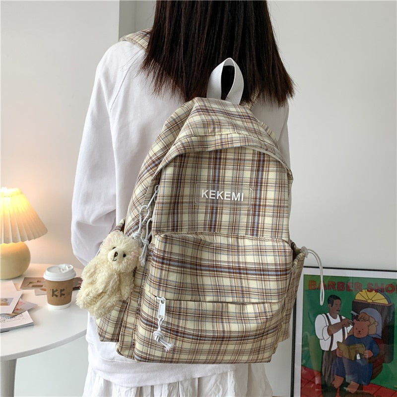 Pastel Checked Medium Backpack | NEW