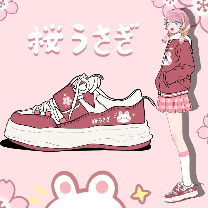Kawaii Bunny Sakura Fall Chunky Shoe Sneakers