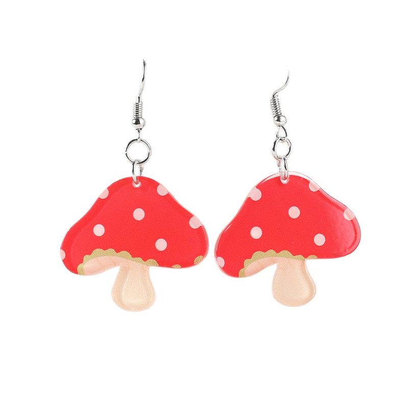 1Set Cute Mushroom Resin Earrings