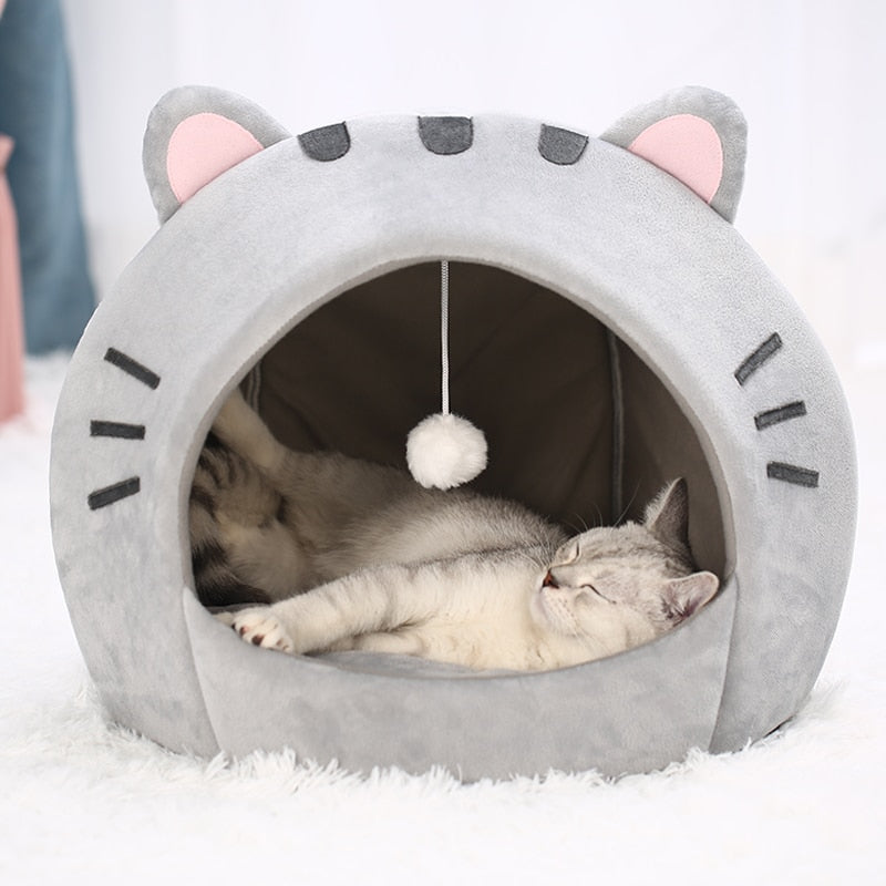 Gray Cat-themed Cat Dog Pet Round Cave House