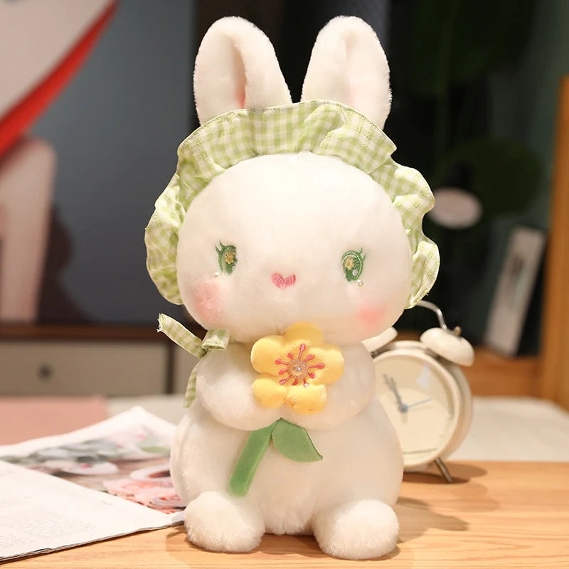 Rabbit with Japanese Anemone Kawaii  Flower Plushies