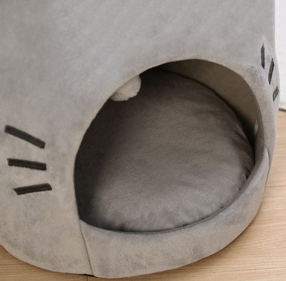 Gray Cat-themed Cat Dog Pet Round Cave House