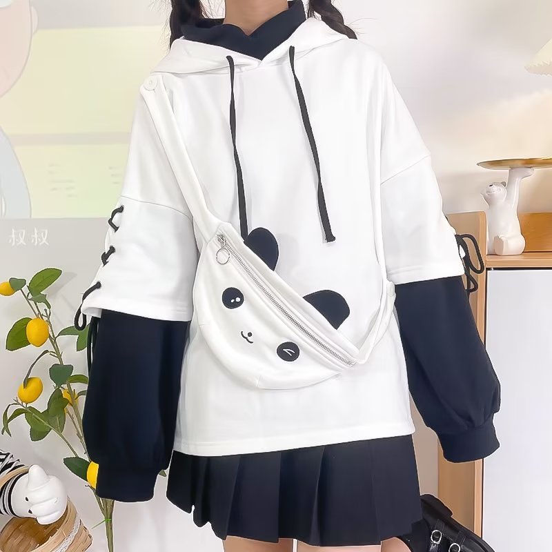Fanny Pack Chic: Panda Bear Sweatshirt Hoodie - Elevate Your Style with Adorable Comfort! 🎀🐾