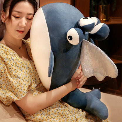 Blue Kawaii Alien Stuffed Animal Whale with Wings Plushie