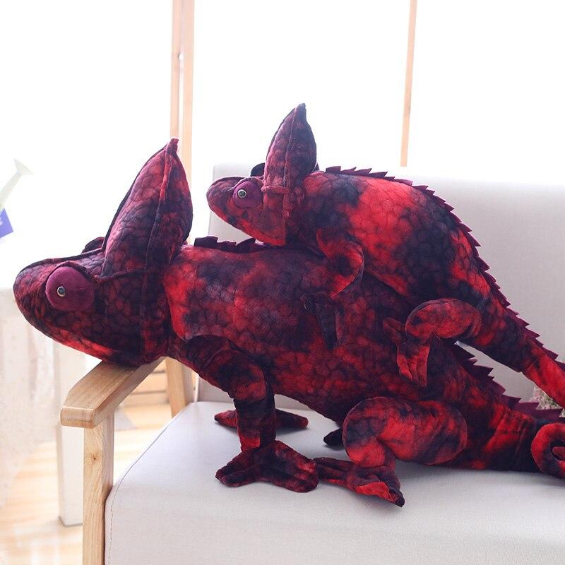 Brown & Red Kawaii Chameleon Stuffed Animals Plushies