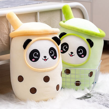 Kawaii Bubble Tea Panda Family Plushies