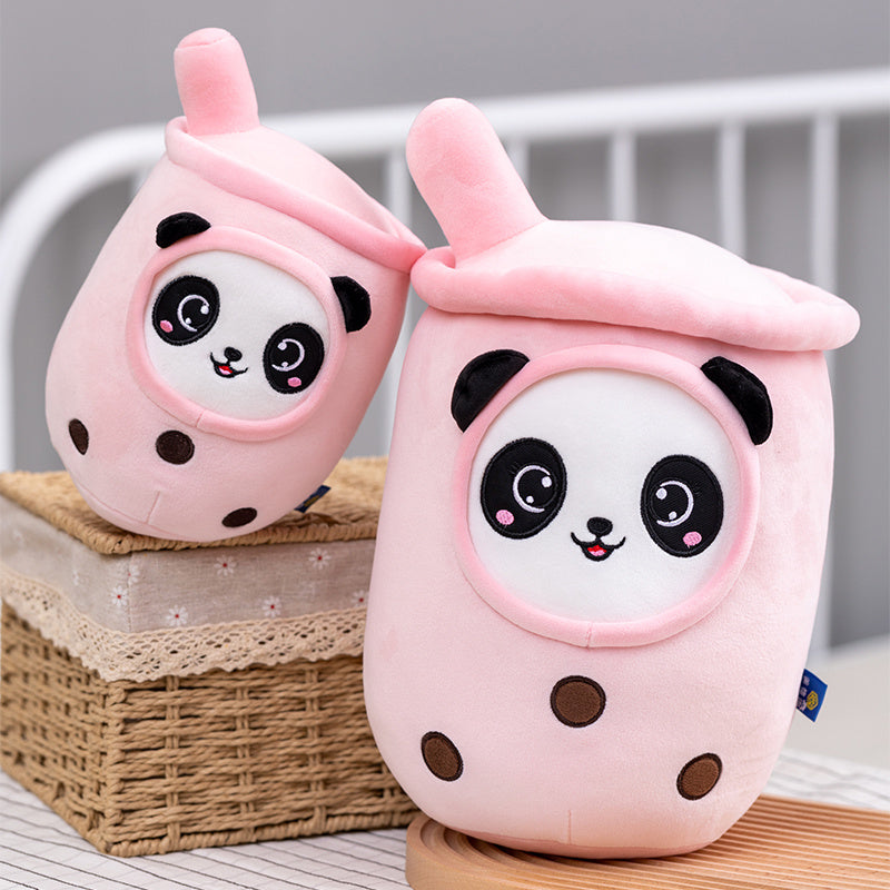 Kawaii Bubble Tea Panda Family Plushies
