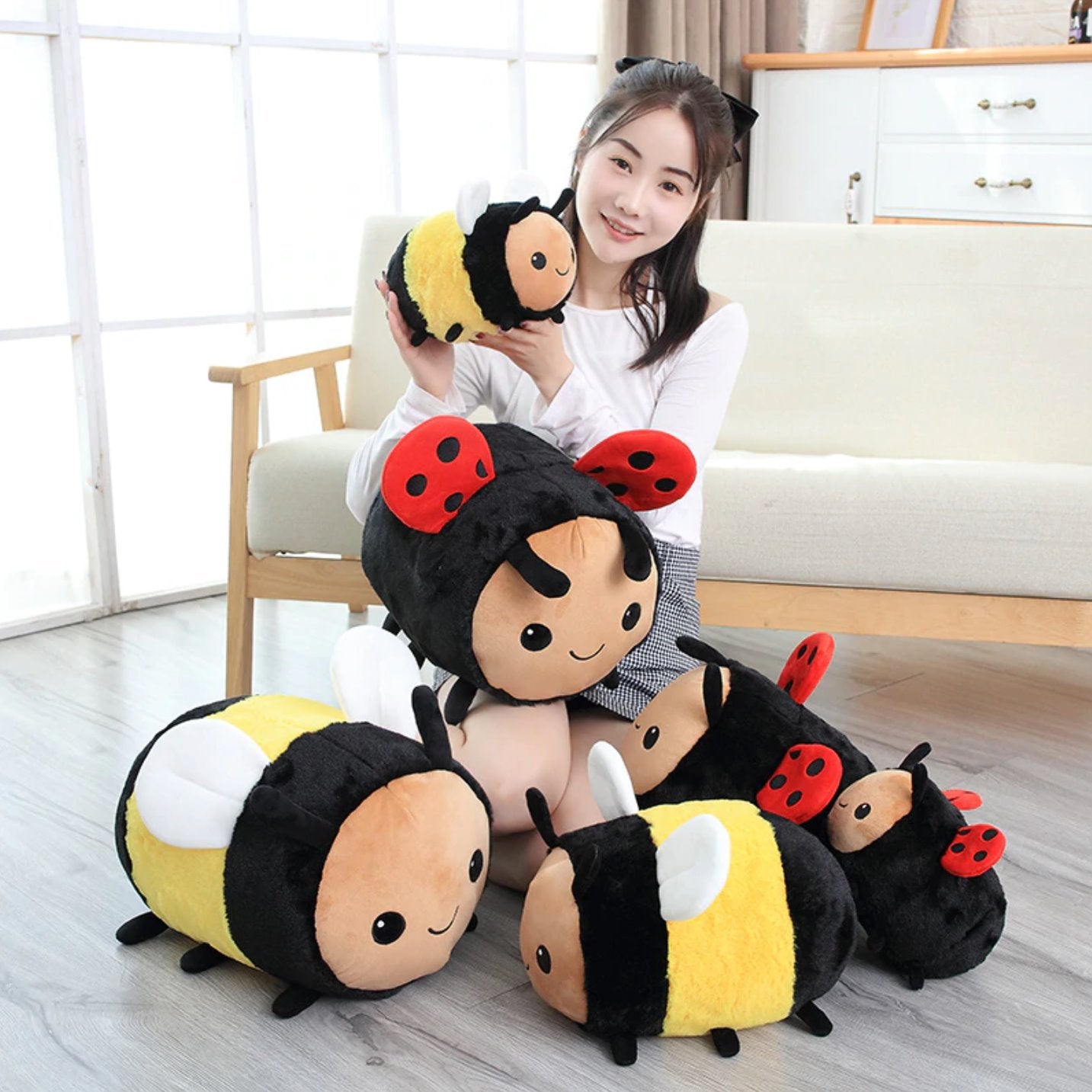 Kawaii Busy Ladybug Bumblebee Plushies