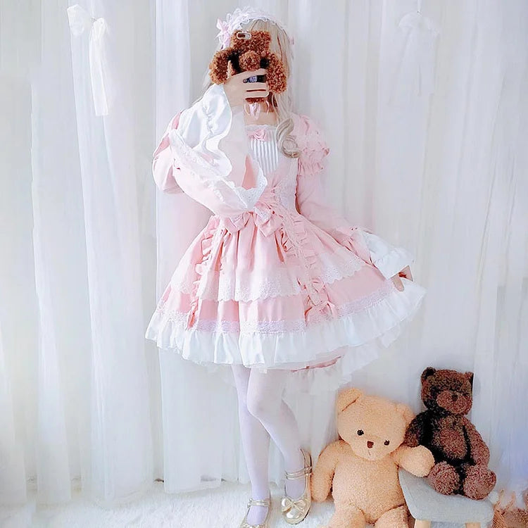 Kawaii Lolita Maid Dress with Detachable Ruffles
