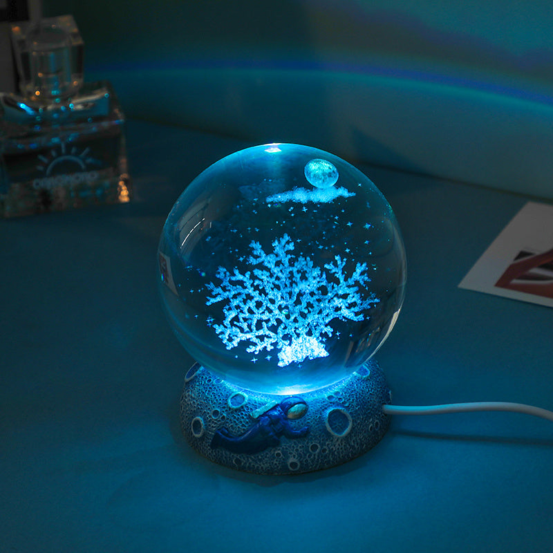 Crystal Animal Ball Night Light