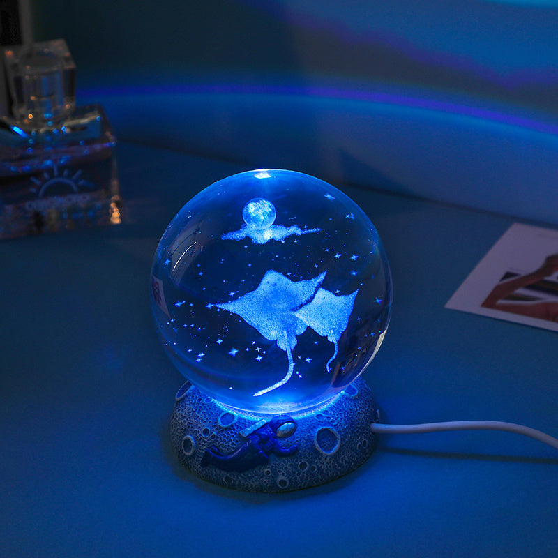 Crystal Animal Ball Night Light