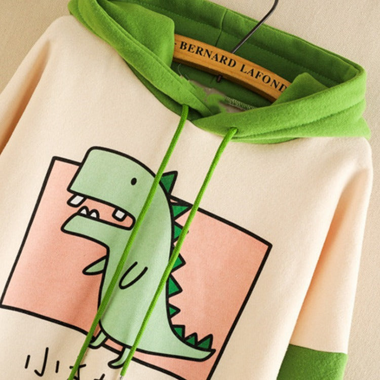 Cartoon Small Creature Dinosaur Sweatshirt Hoodie - Roar into Style! 🦖