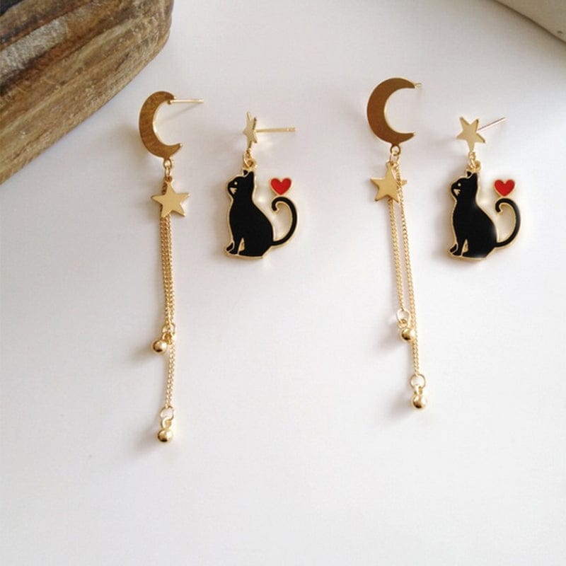 Black Cat Luna Earrings
