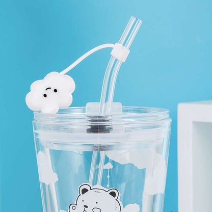 Cloud Bear Glass Travel Cup