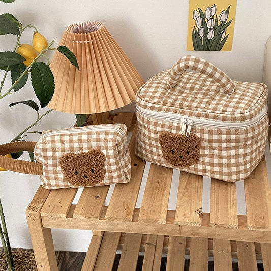 Kawaii Bear Cosmetic Bag Pouch - Kawaii Bag - Kawaii Backpack - Kawaii Mini Backpack