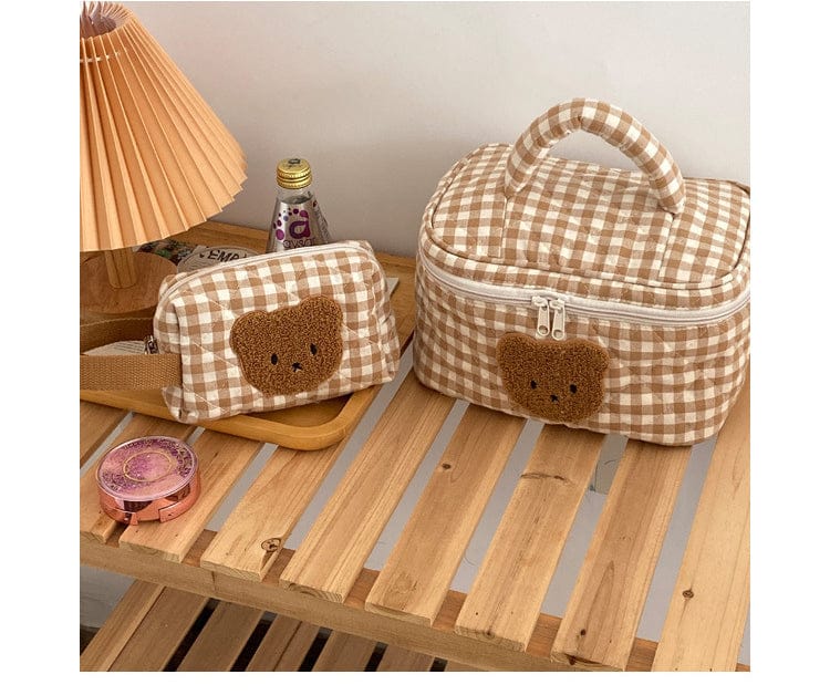 Kawaii Bear Cosmetic Bag Pouch - Kawaii Bag - Kawaii Backpack - Kawaii Mini Backpack