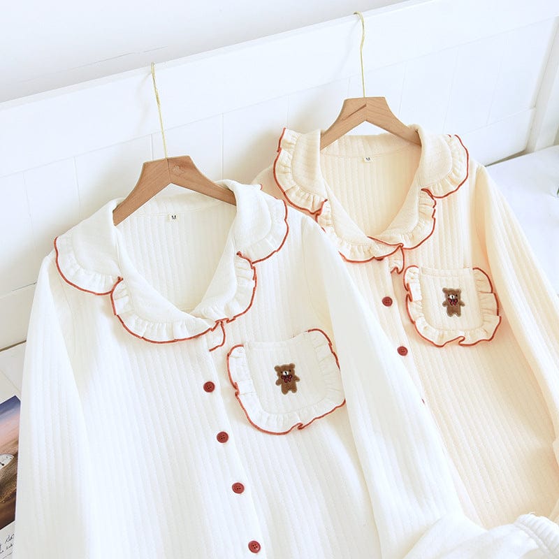 Cute Bear Spring Collar Korean Style House Clothes