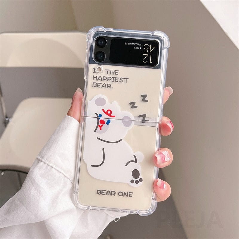 Cute Fluffy Heart Pompom Hand Rope Solid Phone Case For Samsung Z Flip –  The Kawaii Shoppu