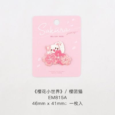 Cute Sakura Flower Embroidery iron on Patches