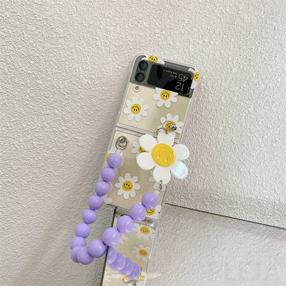 Cute Smile Sunflower Bracelet Phone Case Samsung Galaxy Z Flip 3