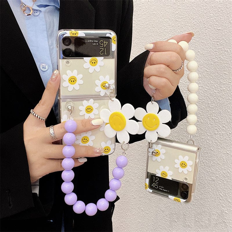 Cute Smile Sunflower Bracelet Phone Case Samsung Galaxy Z Flip 3