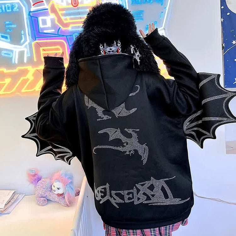 Toothless hoodie cheap with wings