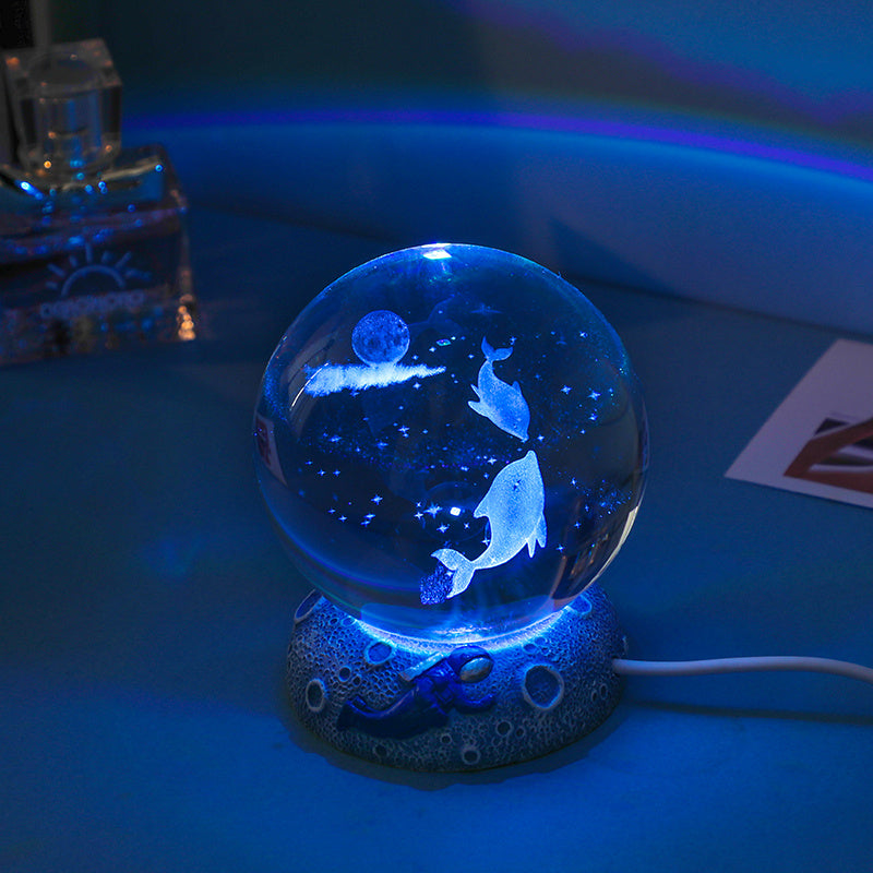 Crystal Animal Ball Night Light