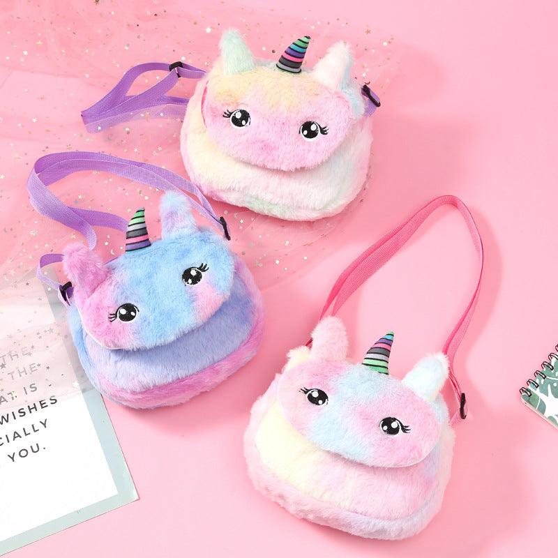 Plush Unicorn Over the Shoulder Small Messenger Bag