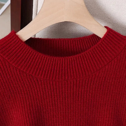 Classic Elegance: Preppy Round Collar Sweater Dress Set